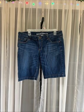 Mossimo Supply Co. Dark Blue Denim Bermuda Shorts